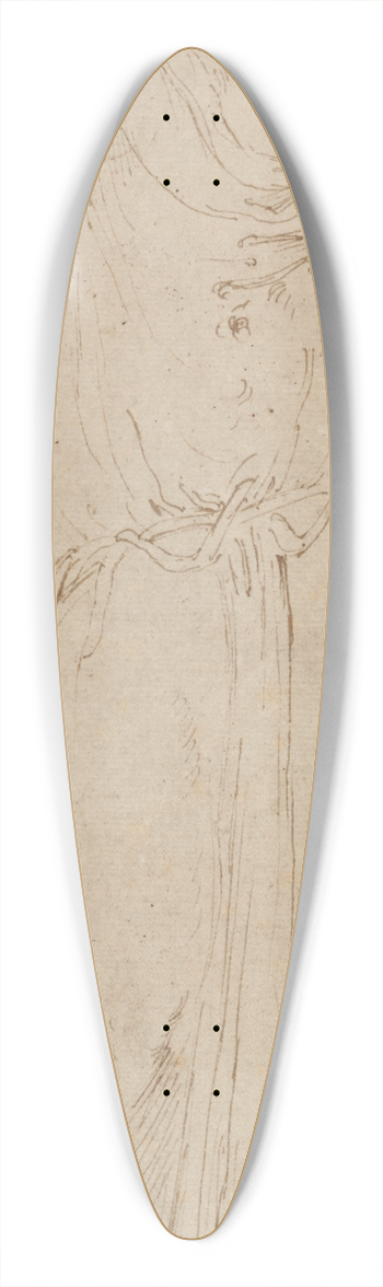 Girolamo Da Carpi - Standing figure 39.3 inch art pintail longboard deck