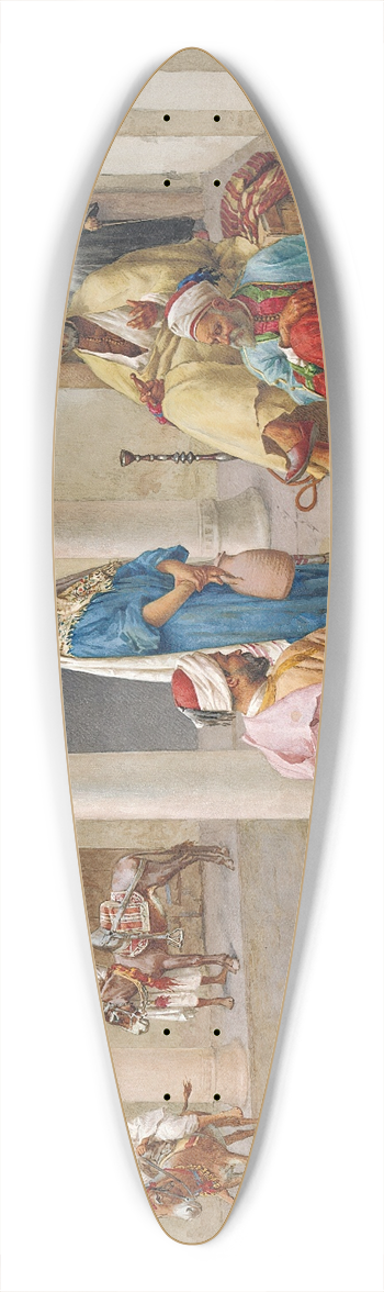 Giulio Rosati - An Afternoon Game Of Backgammon 39.3 inch art pintail longboard deck