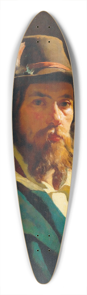 Giuseppe Barison - Portrait of a man 39.3 inch art pintail longboard deck