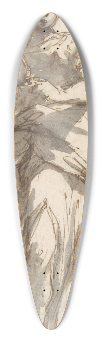 Giuseppe Bernardino Bison - Design for a Statue of Prudence with Sketches at Upper Left Corner 39.3 inch art pintail longboard deck