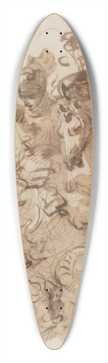 Giuseppe Bernardino Bison - St. George and the dragon 39.3 inch art pintail longboard deck