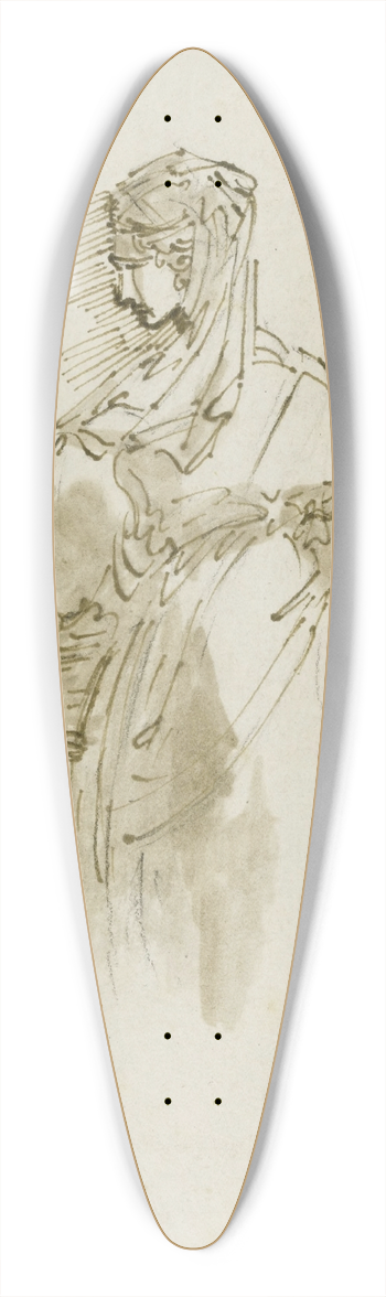 Giuseppe Bernardino Bison - Study figure for a Peasant woman holding a basket and rake 39.3 inch art pintail longboard deck