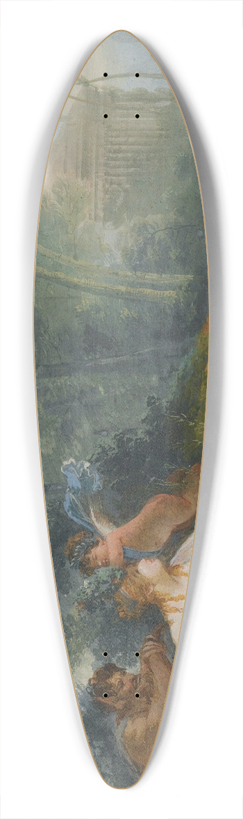 Giuseppe Bernardino Bison - Venus And Cupid With A SatyrIn A Classical Landscape 39.3 inch art pintail longboard deck