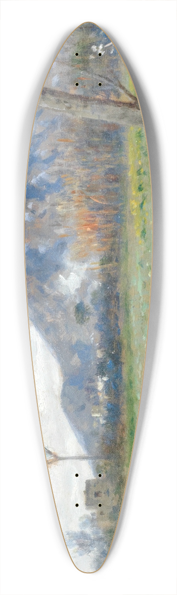 Giuseppe Carelli - An Italian landscape 39.3 inch art pintail longboard deck