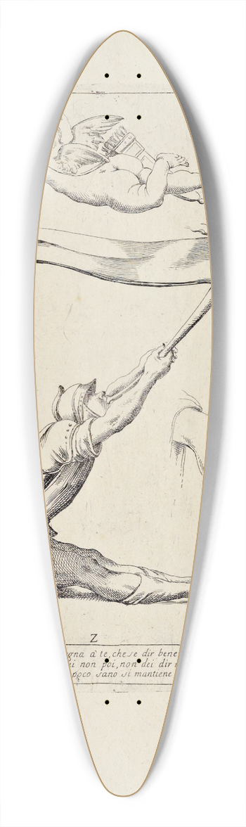 Giuseppe Maria Mitelli - Alfabeto in sogno Pl.24 39.3 inch art pintail longboard deck