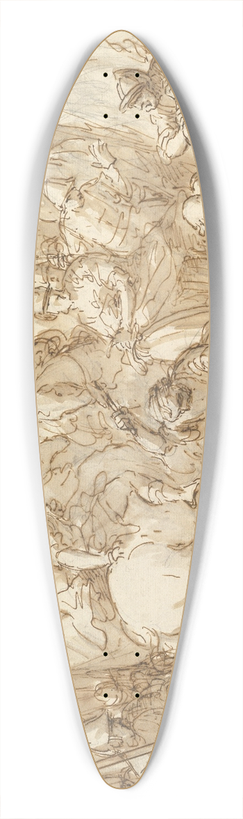 Giuseppe Piattoli - Scene from Ancient History 39.3 inch art pintail longboard deck