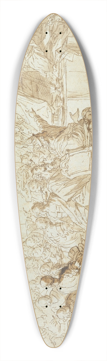 Giuseppe Piattoli - The Sword of Damocles 39.3 inch art pintail longboard deck