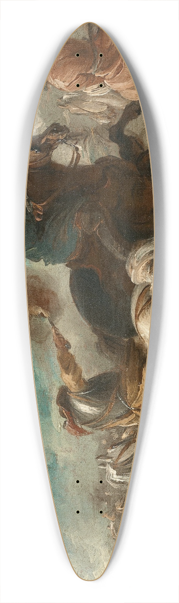 Giuseppe Zais - Battle Scene 39.3 inch art pintail longboard deck