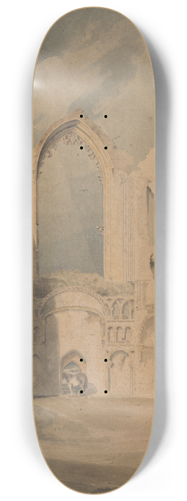 John Thirtle - Castle Acre Priory 8.25 inch art skate deck
