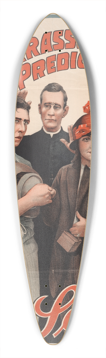 Goes Litho. Co. - An Embarrassing predicament 39.3 inch art pintail longboard deck