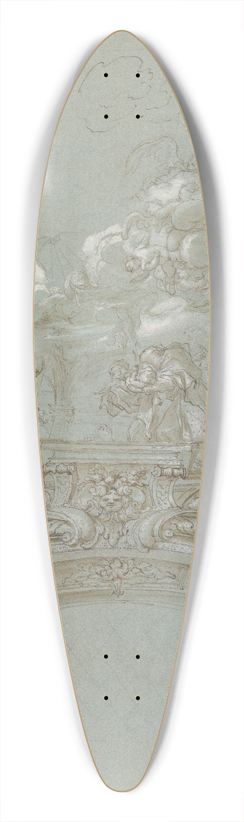 Gregorio de' Ferrari - Ceiling Design with the Presentation in the Temple 39.3 inch art pintail longboard deck