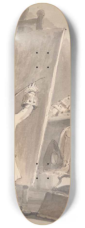 John Thomas Smith - Hogarth Painting His Picture of Captain Coram for the Foundling Hospital 8.25 inch art skate deck