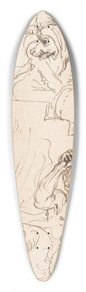 Guercino - A Diablerie 39.3 inch art pintail longboard deck