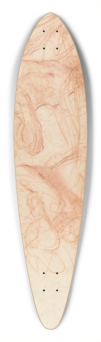 Guercino - Amnon and Tamar 39.3 inch art pintail longboard deck