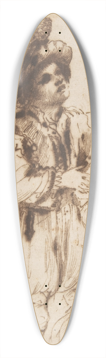 Guercino - Boy Chasing a Butterfly 39.3 inch art pintail longboard deck