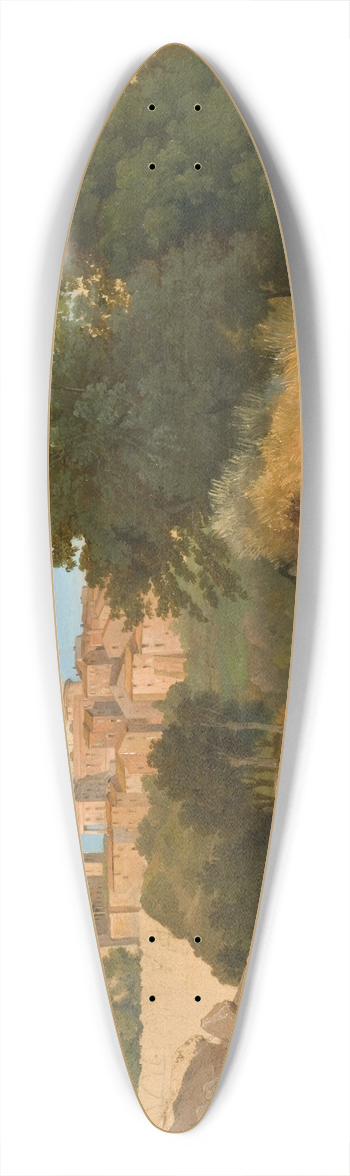 Gustaf Wilhelm Palm - View of Ariccia 39.3 inch art pintail longboard deck