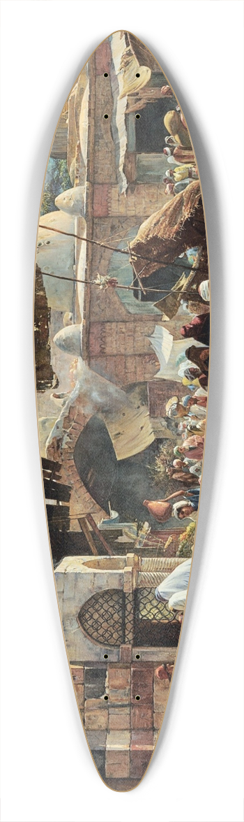 Gustav Bauernfeind - Market In Jaffa 39.3 inch art pintail longboard deck