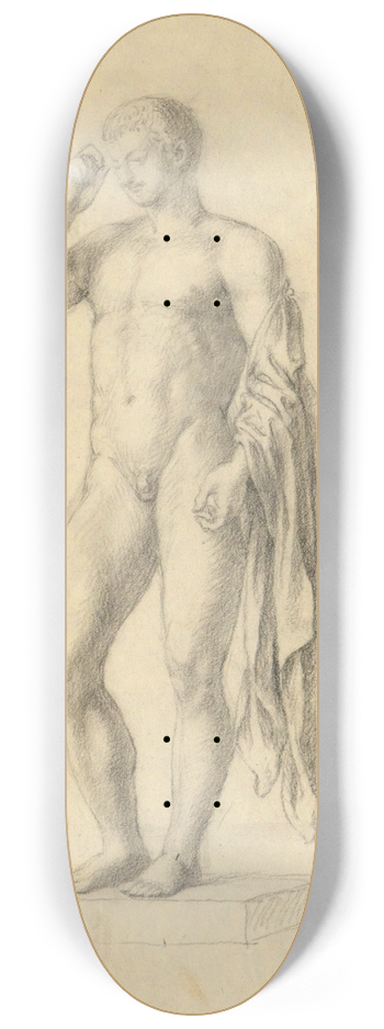 John Trumbull - Nude Male Figure (classical) 8.25 inch art skate deck