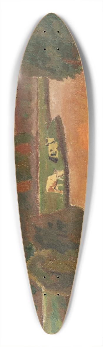 Gustave De Smet - Dorpsgezicht 39.3 inch art pintail longboard deck