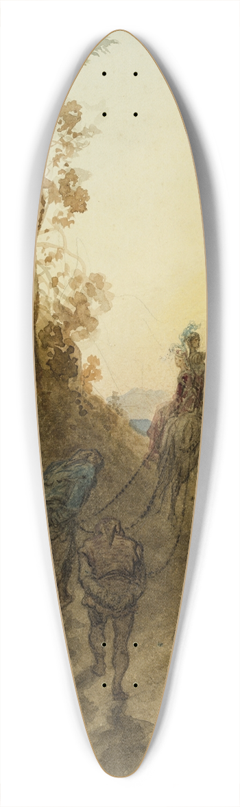 Gustave Dor - The Giants are Captured 39.3 inch art pintail longboard deck