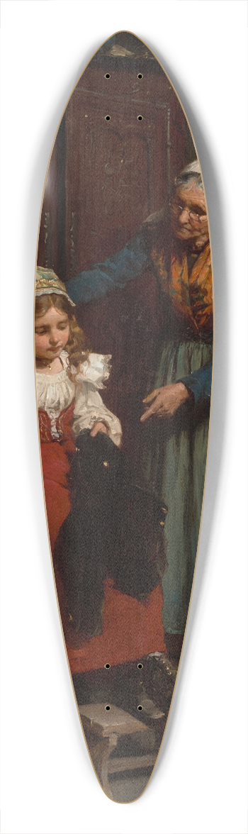 Gustave Henry Mosler - The Sewing Lesson 39.3 inch art pintail longboard deck