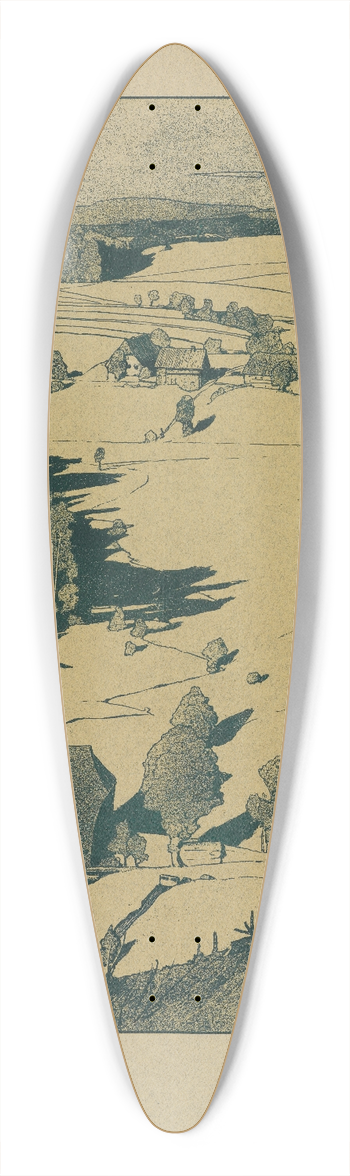 Gustav Kampmann - Glasbachthal 39.3 inch art pintail longboard deck