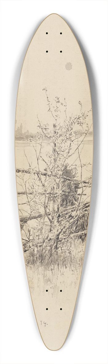 Gustav Kampmann - Uferweg an der Amper bei Haag 39.3 inch art pintail longboard deck