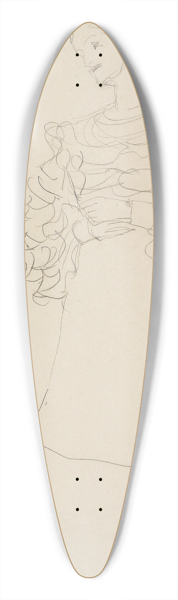 Gustav Klimt - Bildnis Magda Mautner-Markhof Studie 39.3 inch art pintail longboard deck