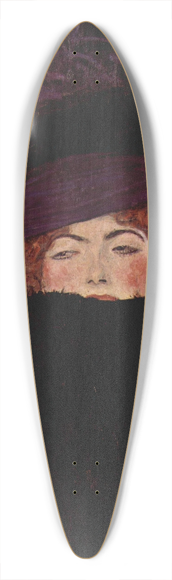 Gustav Klimt - Dame mit Hut und Federboa 39.3 inch art pintail longboard deck