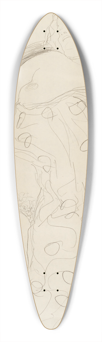 Gustav Klimt - Schlafender Halbakt 39.3 inch art pintail longboard deck