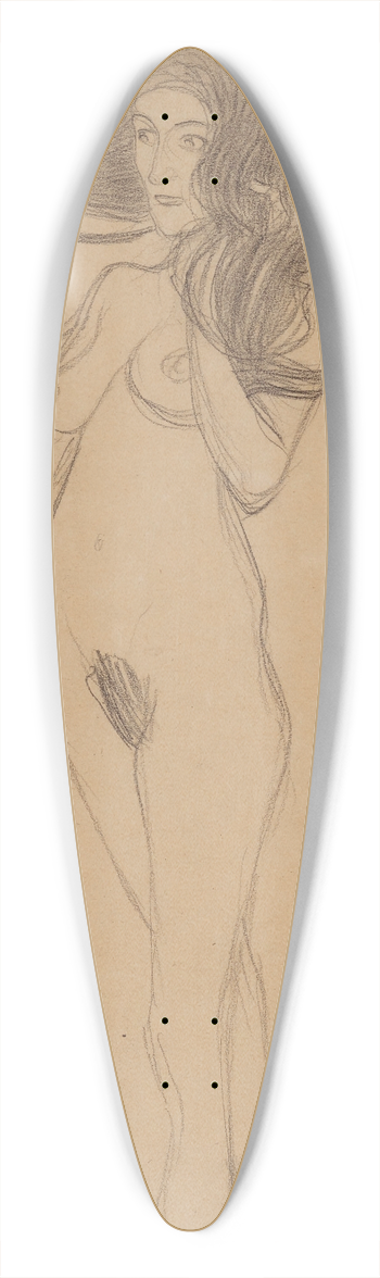 Gustav Klimt - Stehender Mdchenakt nach links 39.3 inch art pintail longboard deck