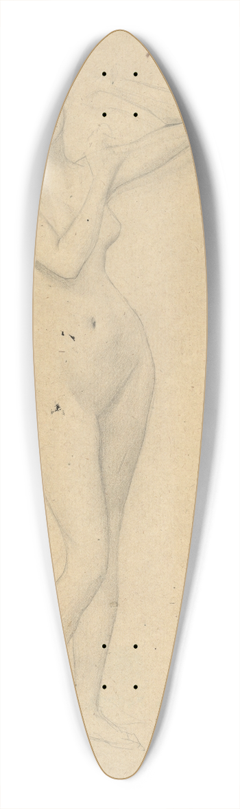 Gustav Klimt - Stehender weiblicher Akt 39.3 inch art pintail longboard deck