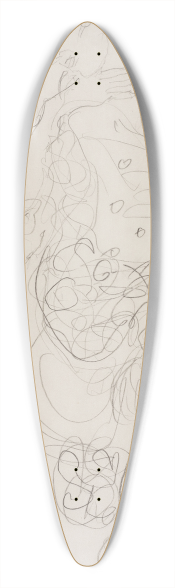 Gustav Klimt - Woman in Kimono, left shoulder bare 39.3 inch art pintail longboard deck