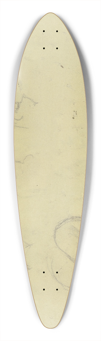 Gustav Schraegle - Studienblatt; Mdchen mit schulterlangem Haar, zweimal als Brustbild von vorn, einmal sitzend von der Seite 39.3 inch art pintail longboard deck