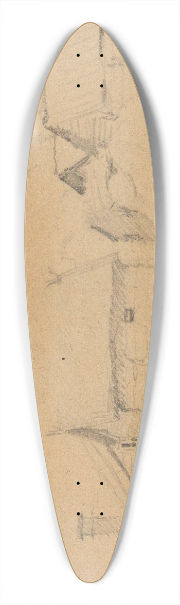 Gustav Wentzel - Farm Yard, Gol in Hallingdal 39.3 inch art pintail longboard deck