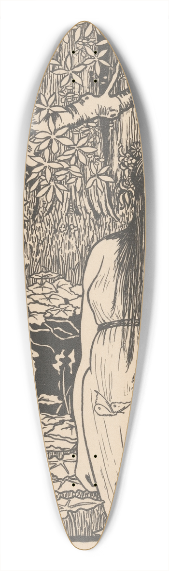 Gust van de Wall Pern - Vrouw in boslandschap 39.3 inch art pintail longboard deck
