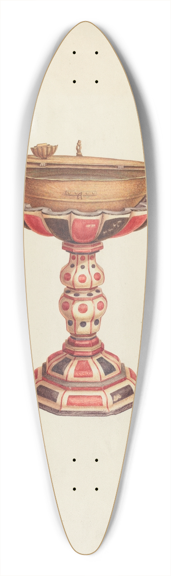 Hal Blakeley - Baptismal Font and Stand 39.3 inch art pintail longboard deck