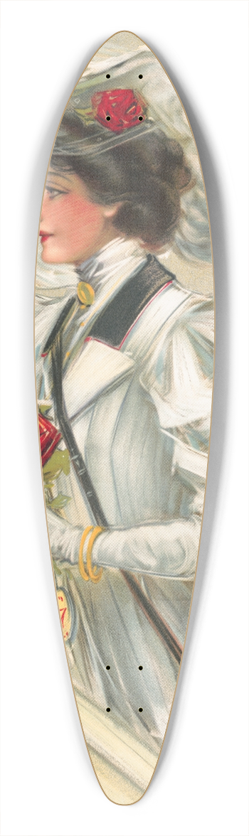 Hamilton King - At the races 39.3 inch art pintail longboard deck