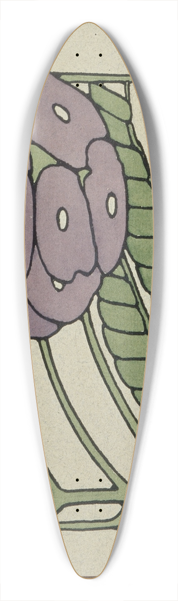 Hannah Borger Overbeck - Purple Stylized 39.3 inch art pintail longboard deck
