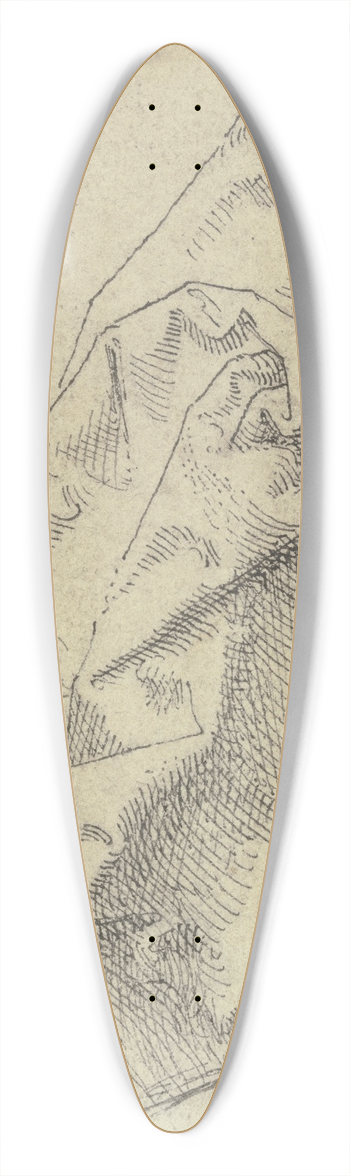Hans Brosamer - Drapery study 39.3 inch art pintail longboard deck