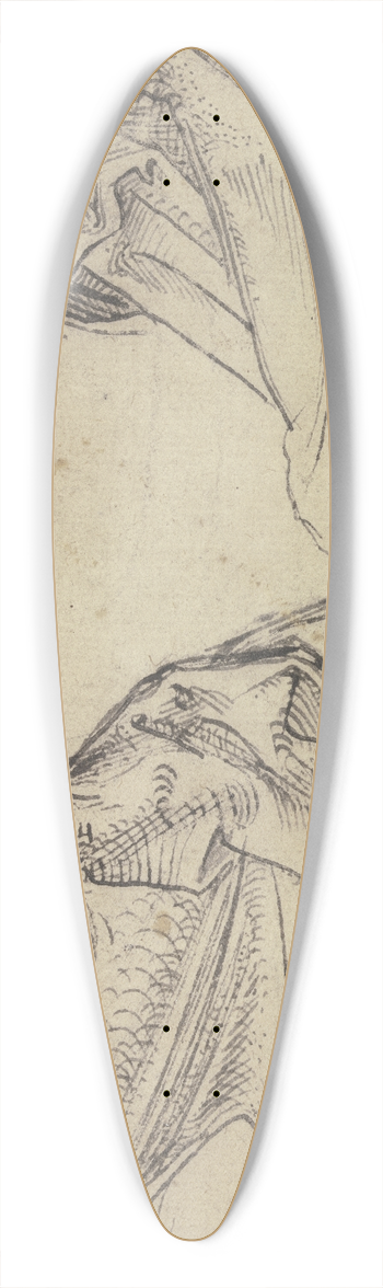 Hans Brosamer - Two garment corners 39.3 inch art pintail longboard deck