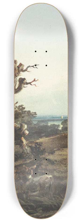 John Varley - Two Donkeys in a Landscape 8.25 inch art skate deck