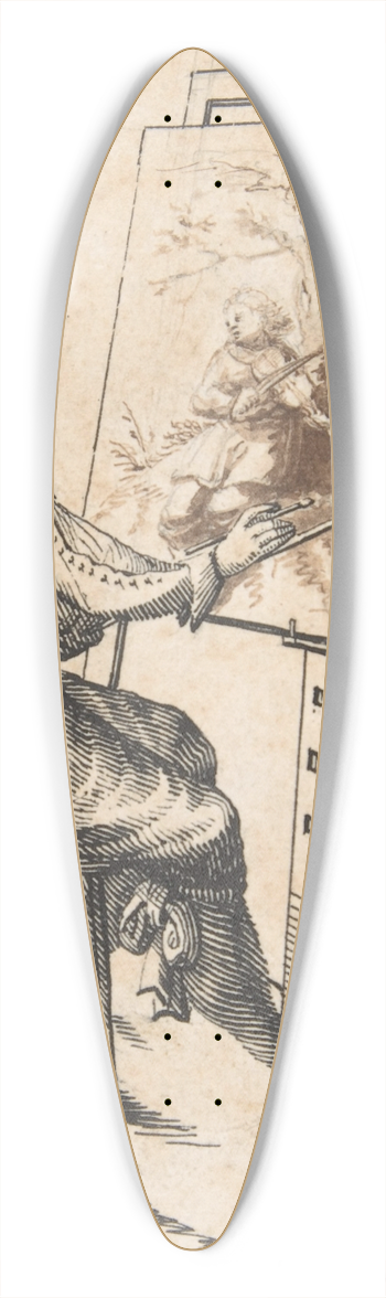 Hans Caspar Nscheler - A Painter at his Easel 39.3 inch art pintail longboard deck