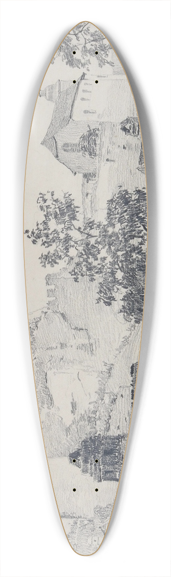 Hans Gtzinger - 10 39.3 inch art pintail longboard deck