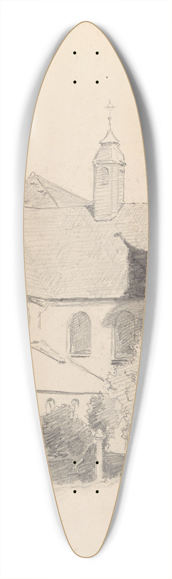 Hans Gude - Borggrd, Reichenau 39.3 inch art pintail longboard deck