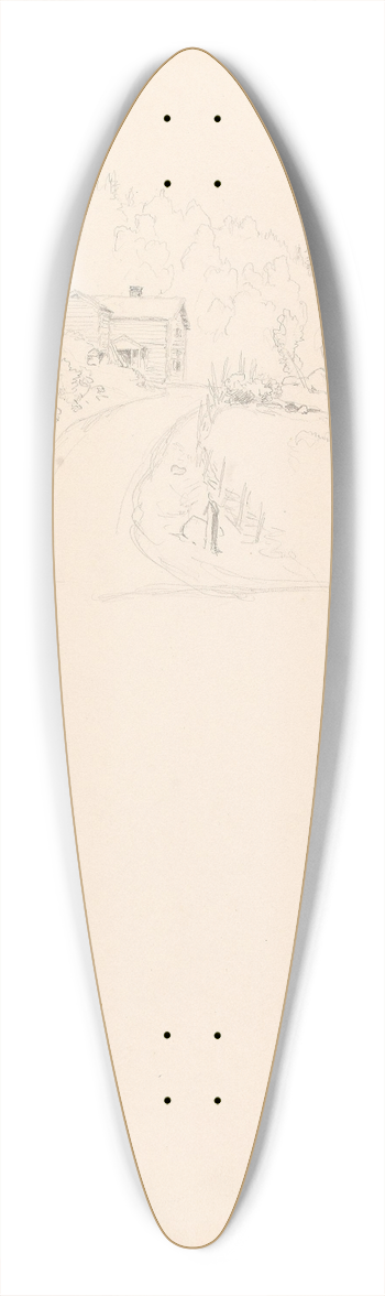 Hans Gude - Grd i Gudbrandsdalen 39.3 inch art pintail longboard deck