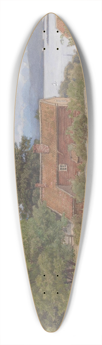 Hans Gude - Landskap med bondegrd ved Molde 39.3 inch art pintail longboard deck