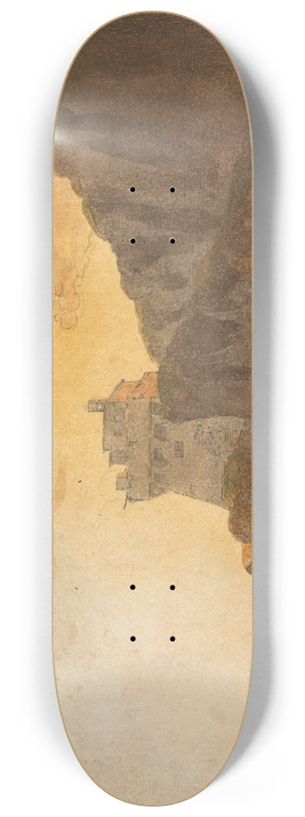 John Warwick Smith - In the Bay of Salerno, near Vietri 8.25 inch art skate deck