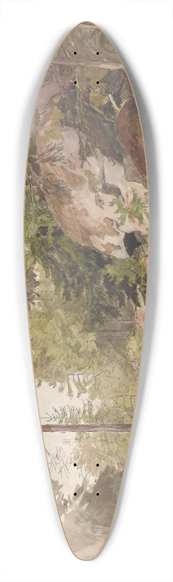 Hans Gude - Skogsinterir, Sarabrten 39.3 inch art pintail longboard deck