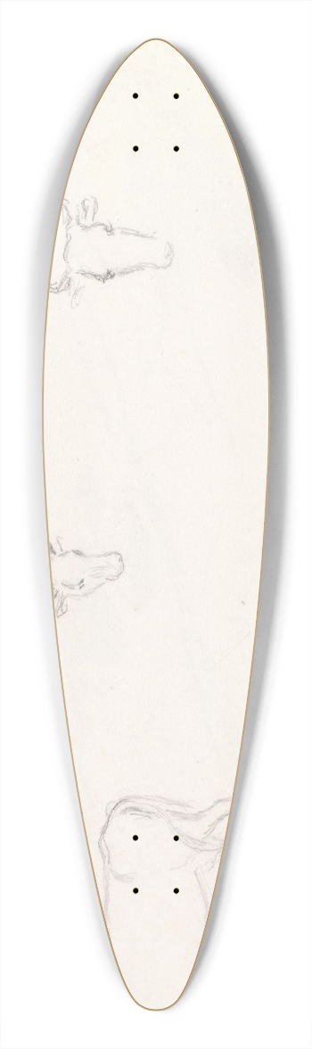 Hans Gude - Studier av kuer 39.3 inch art pintail longboard deck